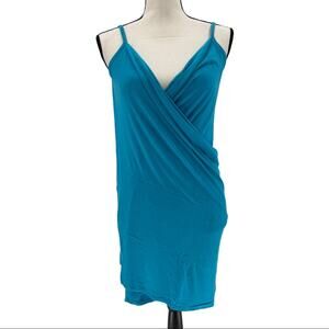Moda International Women's Blue Wrap Swim Coverup Size Medium M